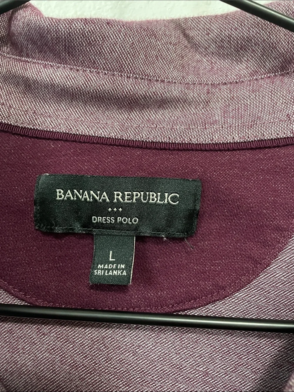 Banana Republic Men's Maroon Polo with Heather Trim
